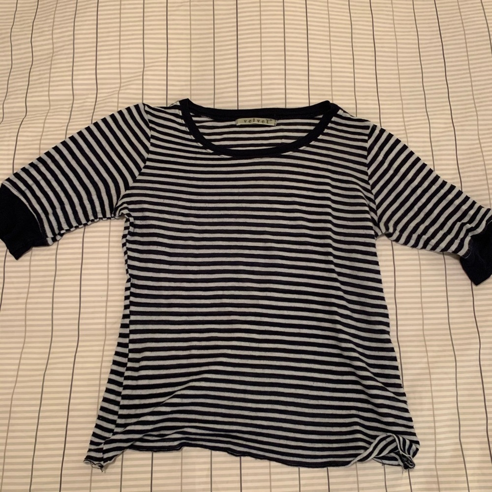Velvet by Graham & Spencer striped top size M - Picture 11 of 16